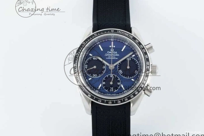 1227 SportInspired Speedmaster Racing Master SS HKF Best Edition Blue Black Dial on Black Rubber Strap A 7817